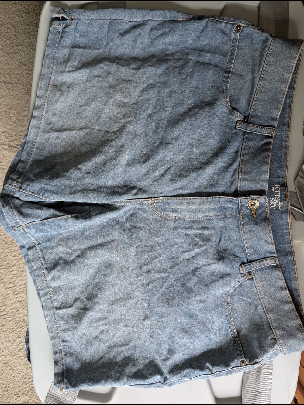 Terra & Sky Light Blue Denim Shorts with Contrast Stitching
